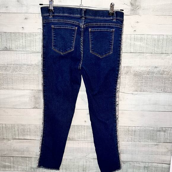 Wonder Nation Jegggings Girls Large 10-12  Blue Knit Crochet - Picture 2 of 5